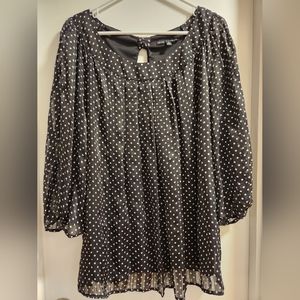 Womens 2X Sara Michelle Polka Dot Blouse